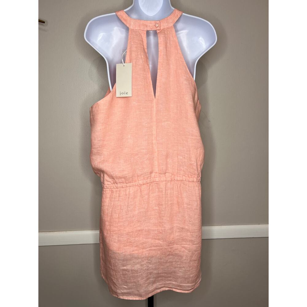 Joie Diega B Linen Dress L Persimmon Pink Drawstring $228 NWT - Picture 3 of 7